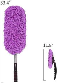 img 2 attached to 🚗 Extendable Handle Microfiber Car Duster Kit | Purple | Multi-Purpose Interior Exterior Cleaning Brush