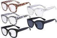 👓 eyekepper 5 pack очки для чтения женские с увеличенным размером - модные ретро-читалки +1,75 логотип
