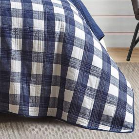 img 1 attached to 🛏️ Eddie Bauer Home Lakehouse Collection Queen Quilt Set - 100% Cotton, Reversible, Medium Weight Bedding in Blue with Matching Shams