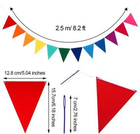 img 3 attached to 🌈 Multicolor Felt Fabric Pennant Banners - 6 Sets Rainbow Bunting for Vibrant Birthday Party and Festival Decorations