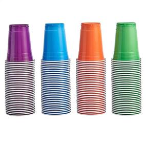 img 4 attached to 🟠 AmazonCommercial Plastic Cups: 16oz Orange, Light Blue, Purple, Lime Green - Pack of 120