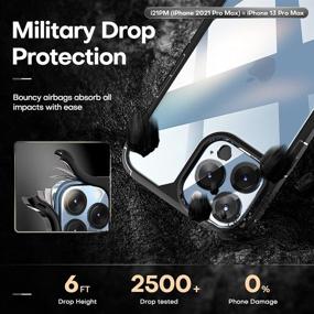 img 2 attached to 📱 TAURI Defender iPhone 13 Pro Max Case 6.7 Inch with 2 Pack Tempered Glass Screen Protector + 2 Pack Camera Lens Protector - Military Grade Protection, Shockproof and Slim