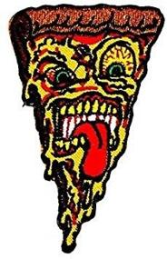 img 1 attached to 🍕 Cartoon Kids Patch: Stylish Pizza Skull Devil Cheese Italian Food Accent for Jeans, Hats, Bags, Jackets, and Shirts