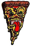 🍕 cartoon kids patch: stylish pizza skull devil cheese italian food accent for jeans, hats, bags, jackets, and shirts logo