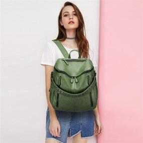 img 3 attached to 🎒 ROULENS Women PU Leather Backpack Purse: Fashionable, Spacious, and Versatile Shoulder Bag for Travel, School, and Casual Everyday Use