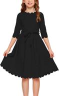adorable gorlya sleeve scalloped pockets 👗 gor1031 girls' dresses: stylish and comfortable clothing option logo