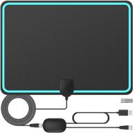 📺 ultra-thin hdtv antenna - freeview 150 miles range - 4k hd indoor tv antenna - signal booster - 1080p vhf uhf - 16.5ft coax cable logo