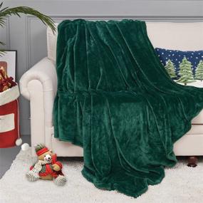 img 4 attached to 🍀 StangH Super Soft Green Fleece Blanket - Cozy Fall Flannel Fuzzy Bed Throw for Couch/Office/Dog, Lightweight Microfiber Plush Baby Blanket - Forest Green, Throw Size 50 x 60