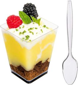 img 4 attached to DLux Dessert Spoons Square Large: Modern and Versatile Stainless Steel Cutlery for Sweet Treats