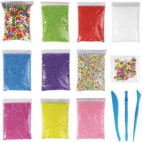 img 1 attached to 🎨 11-Pack Millennial Essentials Foam Balls: Styrofoam Decorative Slime Beads with Fruit Candy Slices and Tools - Perfect for DIY Slime, Arts & Crafts, Nail Art, Back to School Supplies