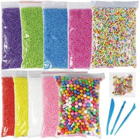 img 4 attached to 🎨 11-Pack Millennial Essentials Foam Balls: Styrofoam Decorative Slime Beads with Fruit Candy Slices and Tools - Perfect for DIY Slime, Arts & Crafts, Nail Art, Back to School Supplies