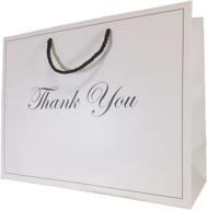 🎁 12 pack of large white thank you gift bags with handles - high-quality paper shopping merchandise bags for retail, boutique, wedding, birthday - elegant, modern, and luxurious matte finish logo