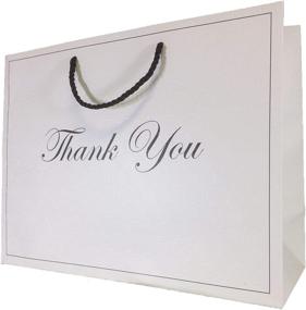 img 4 attached to 🎁 12 Pack of Large White Thank You Gift Bags with Handles - High-Quality Paper Shopping Merchandise Bags for Retail, Boutique, Wedding, Birthday - Elegant, Modern, and Luxurious Matte Finish