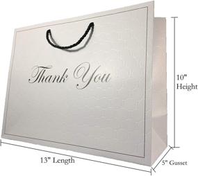 img 3 attached to 🎁 12 Pack of Large White Thank You Gift Bags with Handles - High-Quality Paper Shopping Merchandise Bags for Retail, Boutique, Wedding, Birthday - Elegant, Modern, and Luxurious Matte Finish