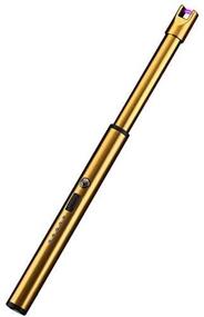 img 2 attached to 🕯️ Gold Navpeak Candle Lighter with Long Neck – Windproof Electric Arc Lighter for Gas Stove, Fireplace, BBQ, and Kitchen Grills