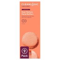 🧼 cleanlogic bath &amp; body exfoliating dual-texture facial pads, makeup remover, various colors, pack of 9 logo
