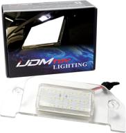 🚗 ijdmtoy high-performance full led license plate light kit - oem-fit for 2005-2014 dodge charger, challenger, dart, avenger, magnum - advanced 18-smd xenon white led technology logo