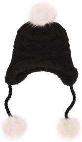 img 3 attached to 🧢 Sumolux Knitted Earflap Beanie for Girls - Ideal Winter Accessories to Brave the Cold Weather