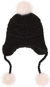 img 2 attached to 🧢 Sumolux Knitted Earflap Beanie for Girls - Ideal Winter Accessories to Brave the Cold Weather