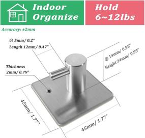 img 1 attached to 🧲 Jekoo Waterproof Adhesive Hooks, Heavy Duty Over The Door Hooks, Stick on Wall Hooks for Towels, Stainless Steel Adhesive Towel Rack - 4 Packs, Ideal for Bathroom, Kitchen, Cabinet Door