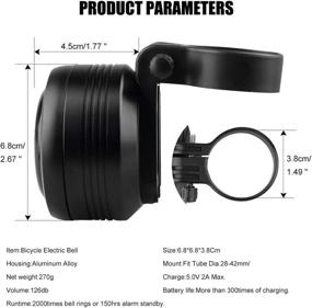 img 2 attached to Accolmile Electric Bike Bell Alarm: Waterproof, Anti-Theft Horn w/ Remote, USB Rechargeable