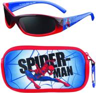spiderman kids sunglasses set with protective case- trendy toddler eyewear logo