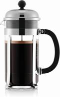 ☕ bodum 1928-16us4 chambord french press coffee maker - chrome, 1l (34 oz) logo