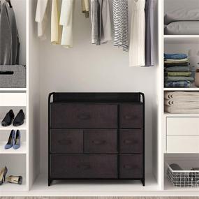 img 3 attached to 🗄️ YITAHOME 7-Drawer Fabric Dresser - Spacious Storage Tower for Bedroom, Living Room & Closets - Durable Steel Frame, Easy-Pull Fabric Bins & Wooden Top (Brown)