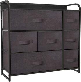 img 4 attached to 🗄️ YITAHOME 7-Drawer Fabric Dresser - Spacious Storage Tower for Bedroom, Living Room & Closets - Durable Steel Frame, Easy-Pull Fabric Bins & Wooden Top (Brown)