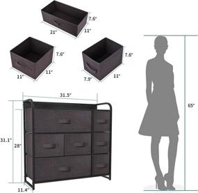 img 1 attached to 🗄️ YITAHOME 7-Drawer Fabric Dresser - Spacious Storage Tower for Bedroom, Living Room & Closets - Durable Steel Frame, Easy-Pull Fabric Bins & Wooden Top (Brown)