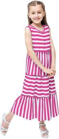 img 1 attached to 👗 Stylish Sleeveless Summer Striped Sundresses by KYMIDY for Girls' Clothing