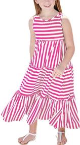 img 4 attached to 👗 Stylish Sleeveless Summer Striped Sundresses by KYMIDY for Girls' Clothing