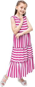 img 3 attached to 👗 Stylish Sleeveless Summer Striped Sundresses by KYMIDY for Girls' Clothing