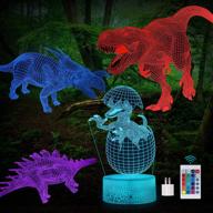 🦖 optimized search: 3d dinosaur night light lamp with remote control – best birthday and christmas toy gifts for boys and girls, 4-patterns and 16-colors illusion nightlight логотип