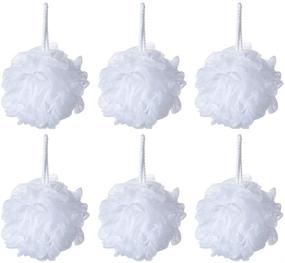 img 4 attached to iboodi Bath Shower Pouf - Pack of 6 White Mesh Shower Puffs (35g each)