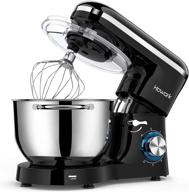 🍲 howork stand mixer with 6.55 quart stainless steel bowl- 660w electric kitchen food mixer with 6-speed control dough mixer, whisk, beater- black (6.55 qt) logo