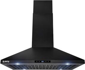 img 4 attached to 🍳 AKDY 30-inch Island Mount Range Hood with Black Painted Finish, Stainless Steel, Touch Panel - Enhance Your Kitchen Cooking Experience