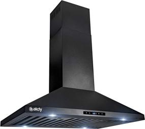 img 2 attached to 🍳 AKDY 30-inch Island Mount Range Hood with Black Painted Finish, Stainless Steel, Touch Panel - Enhance Your Kitchen Cooking Experience