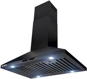 img 1 attached to 🍳 AKDY 30-inch Island Mount Range Hood with Black Painted Finish, Stainless Steel, Touch Panel - Enhance Your Kitchen Cooking Experience