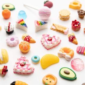 img 3 attached to 🍕 25pcs Mixed Lot of Slime Charms Food Cute Set - Assorted Food Resin Flatback Sets for Crafts, Decorations, Scrapbooking, Embellishments, Hair Clips - DIY Crafts Making