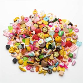 img 1 attached to 🍕 25pcs Mixed Lot of Slime Charms Food Cute Set - Assorted Food Resin Flatback Sets for Crafts, Decorations, Scrapbooking, Embellishments, Hair Clips - DIY Crafts Making
