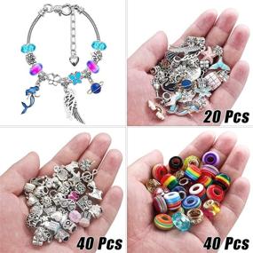 img 2 attached to 📿 Charm Bracelet Making Kit: Complete DIY Set for Teen Girls, Adults & Kids - 110 Pcs Bracelet Making Supplies, Beads, Necklace Craft Gift