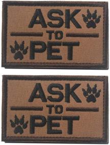 img 4 attached to Enhance Your Dog's Visibility with 2 Pack Homiego 🐾 Ask to Pet Tactical Morale Patch Badge for Harness & Vest