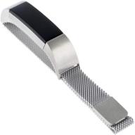 🔗 withit designer stainless steel mesh replacement band for fitbit alta/alta hr, silver - secure & adjustable fitbit watch band with magnetic closure - fits most wrists logo