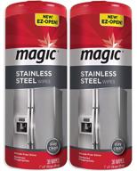 🧽 magic stainless steel wipes (2 pack) - effortlessly remove fingerprints, residue, water marks and grease from appliances - perfect for refrigerators, dishwashers, ovens - 30 count logo