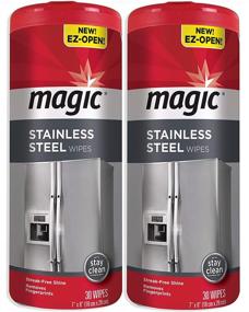 img 4 attached to 🧽 Magic Stainless Steel Wipes (2 Pack) - Effortlessly Remove Fingerprints, Residue, Water Marks and Grease from Appliances - Perfect for Refrigerators, Dishwashers, Ovens - 30 Count