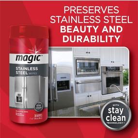 img 1 attached to 🧽 Magic Stainless Steel Wipes (2 Pack) - Effortlessly Remove Fingerprints, Residue, Water Marks and Grease from Appliances - Perfect for Refrigerators, Dishwashers, Ovens - 30 Count