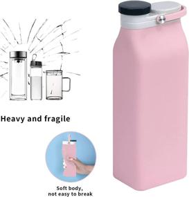 img 1 attached to 🌸 Portable Collapsible Water Bottle for Kids, Leak-Proof & Lightweight – DAMIFAN Silicone Outdoor Water Bottle, BPA-Free – Ideal for Camping, Travel, Hiking - Pink