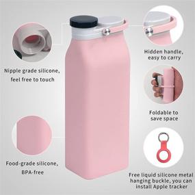 img 2 attached to 🌸 Portable Collapsible Water Bottle for Kids, Leak-Proof & Lightweight – DAMIFAN Silicone Outdoor Water Bottle, BPA-Free – Ideal for Camping, Travel, Hiking - Pink