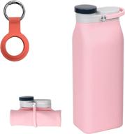 🌸 portable collapsible water bottle for kids, leak-proof & lightweight – damifan silicone outdoor water bottle, bpa-free – ideal for camping, travel, hiking - pink логотип